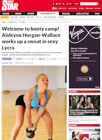 Daily Star : Welcome to booty camp! Aisleyne Horgan-Wallace works up a sweat in sexy Lycra